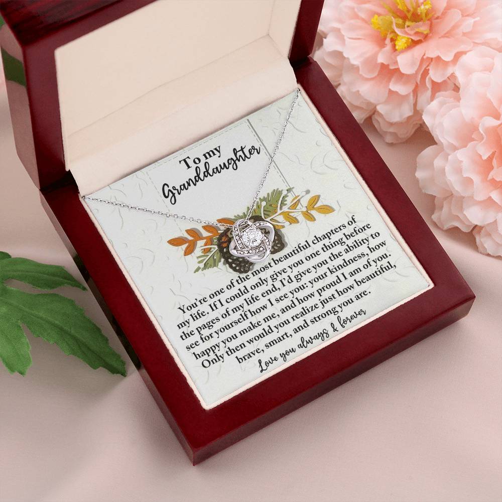 Gift for Granddaughter - How Beautiful - Love Knot Pendant Necklace - Mallard Moon Gift Shop