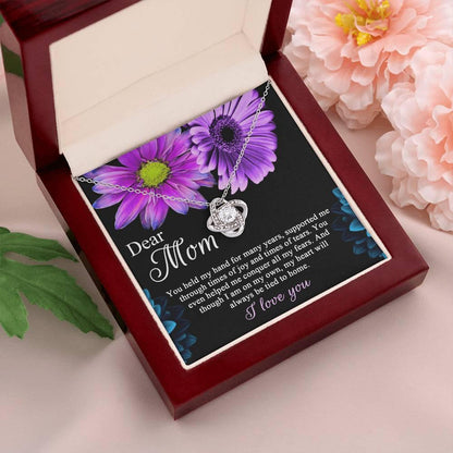 Dear Mom You Held My Hand Through the Years Love Knot Necklace - Mallard Moon Gift Shop
