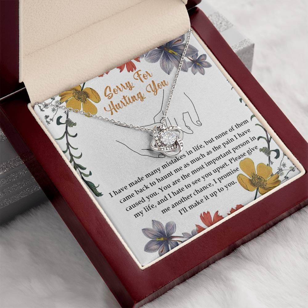 Apology Gift for Girlfriend, Wife, Soulmate- Sorry, Haunt Me - Love Knot Pendant Necklace - Mallard Moon Gift Shop