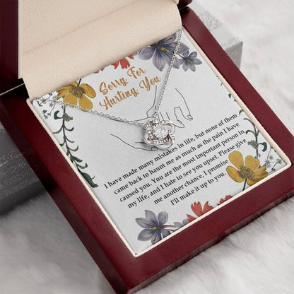 Apology Gift for Girlfriend, Wife, Soulmate- Sorry, Haunt Me - Love Knot Pendant Necklace - Mallard Moon Gift Shop