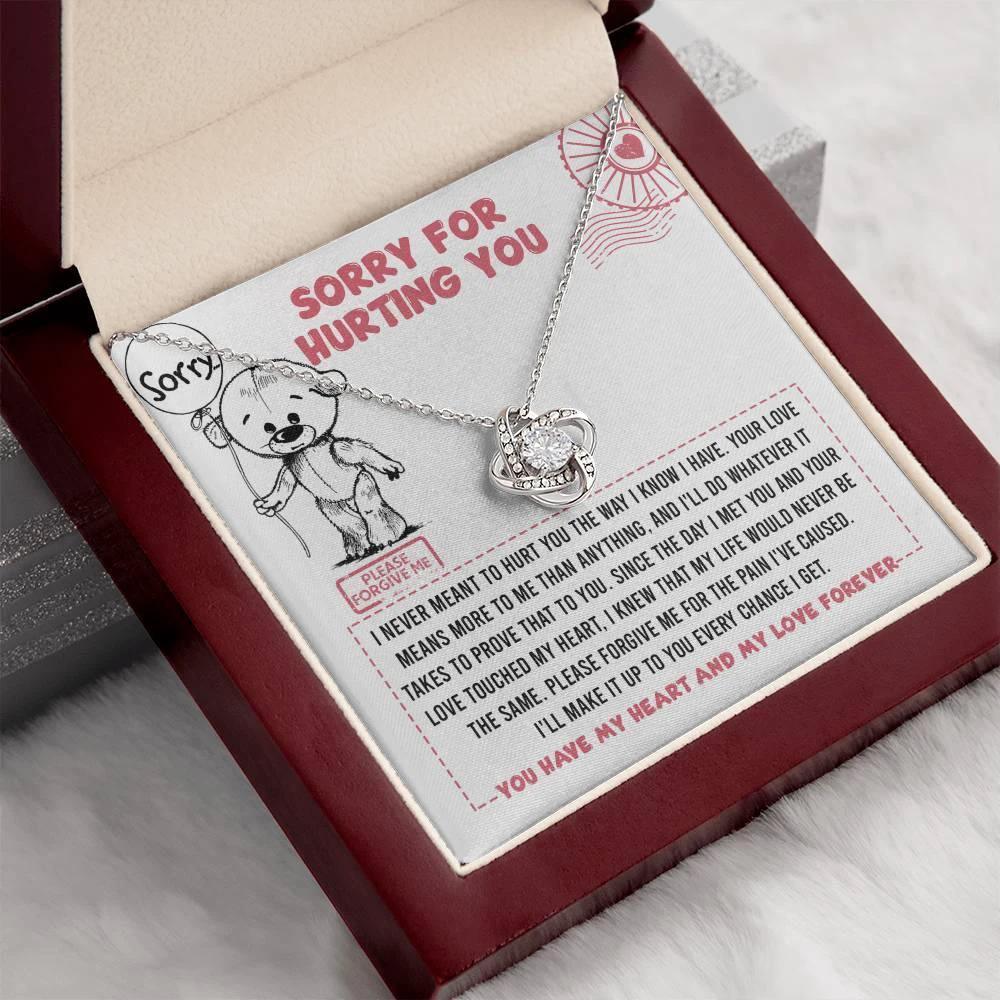 Apology Gift for Girlfriend, Wife, Soulmate - Sorry, Every Chance - Love Knot Pendant Necklace