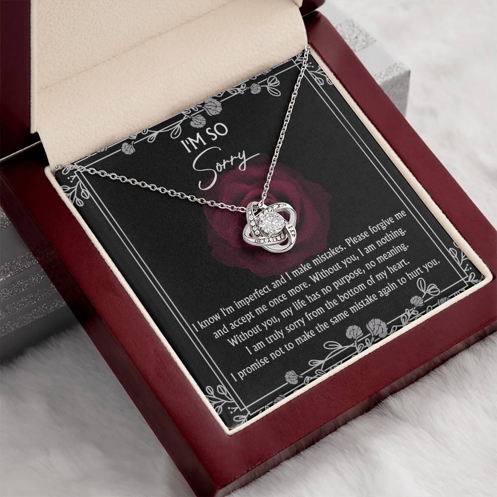 Apology Gift for Girlfriend, Wife, Soulmate - Sorry, I Am Nothing - Love Knot Pendant Necklace - Mallard Moon Gift Shop