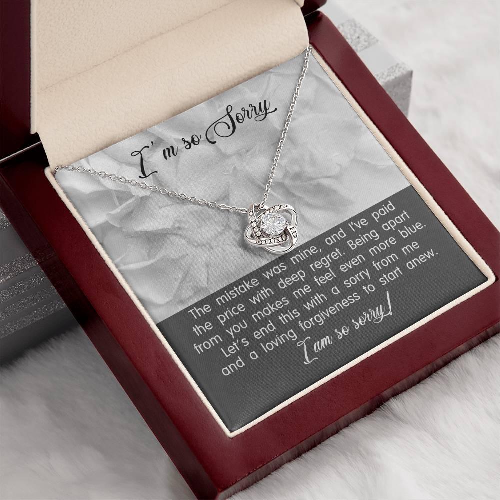 Apology Gift for Girlfriend, Wife, Soulmate - Sorry, With Deep Regret - Love Knot Pendant Necklace - Mallard Moon Gift Shop