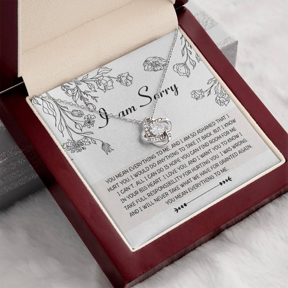 Apology Gift for Girlfriend, Wife, Soulmate - Sorry, Your Big Heart - Love Knot Pendant Necklace - Mallard Moon Gift Shop