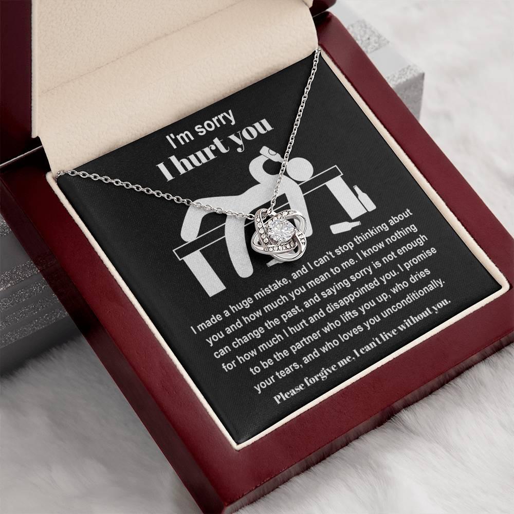 Apology Gift for Girlfriend, Wife, Soulmate - Sorry, Nothing Can Change The Past  - Love Knot Pendant Necklace - Mallard Moon Gift Shop