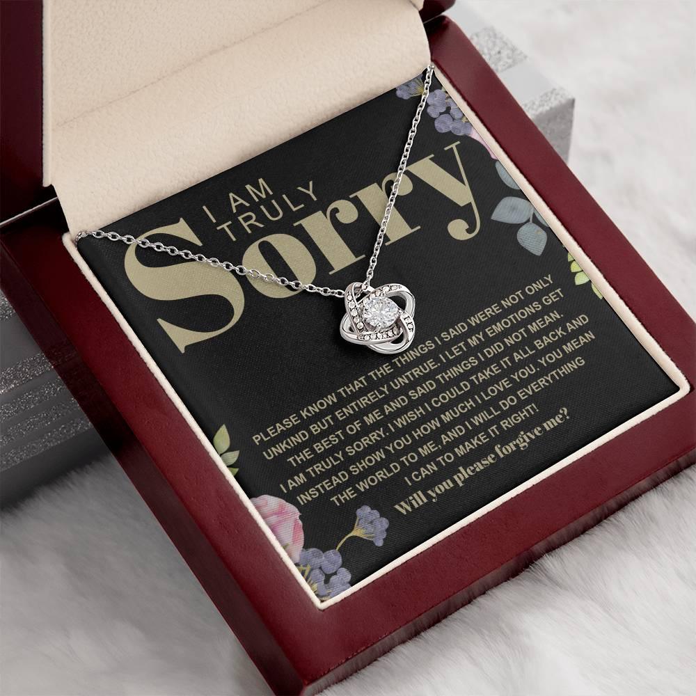 Apology Gift for Girlfriend, Wife, Soulmate - Sorry, Best Of Me - Love Knot Pendant Necklace - Mallard Moon Gift Shop