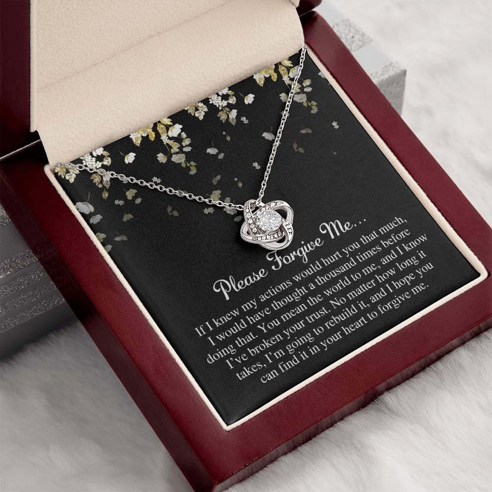 Apology Gift for Girlfriend, Wife, Soulmate - Sorry, Broken Your Trust - Love Knot Pendant Necklace - Mallard Moon Gift Shop