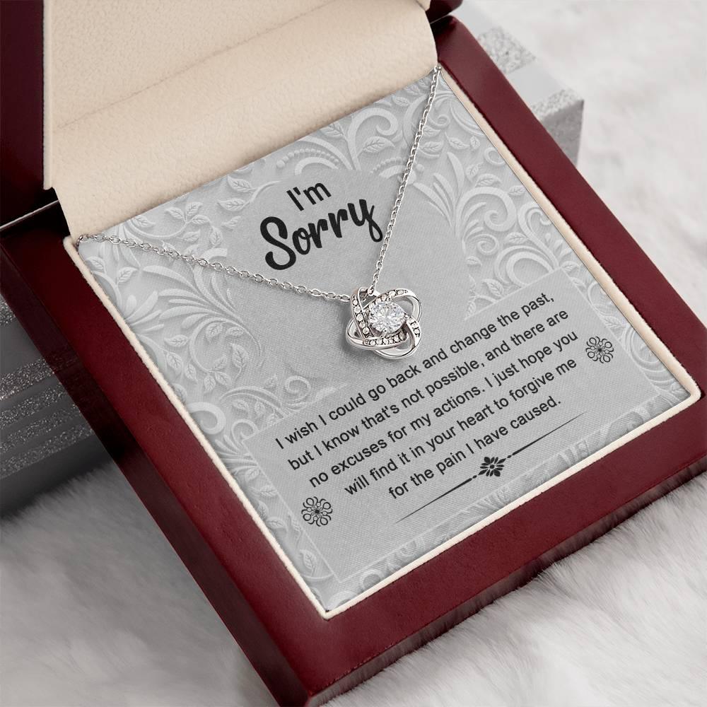 Apology Gift for Girlfriend, Wife, Soulmate - Sorry, Change The Past - Love Knot Pendant Necklace - Mallard Moon Gift Shop