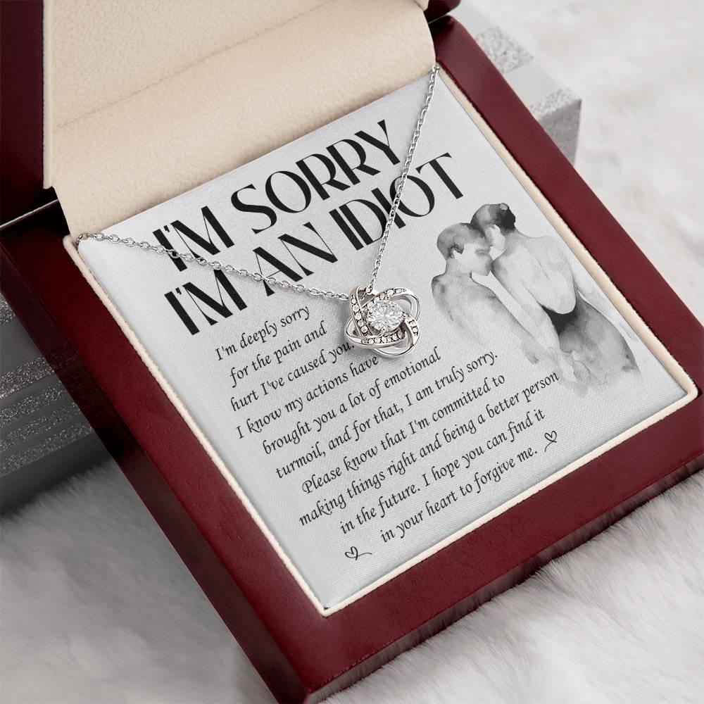 Apology Gift for Girlfriend, Wife, Soulmate - Sorry, Emotional Turmoil - Love Knot Pendant Necklace - Mallard Moon Gift Shop