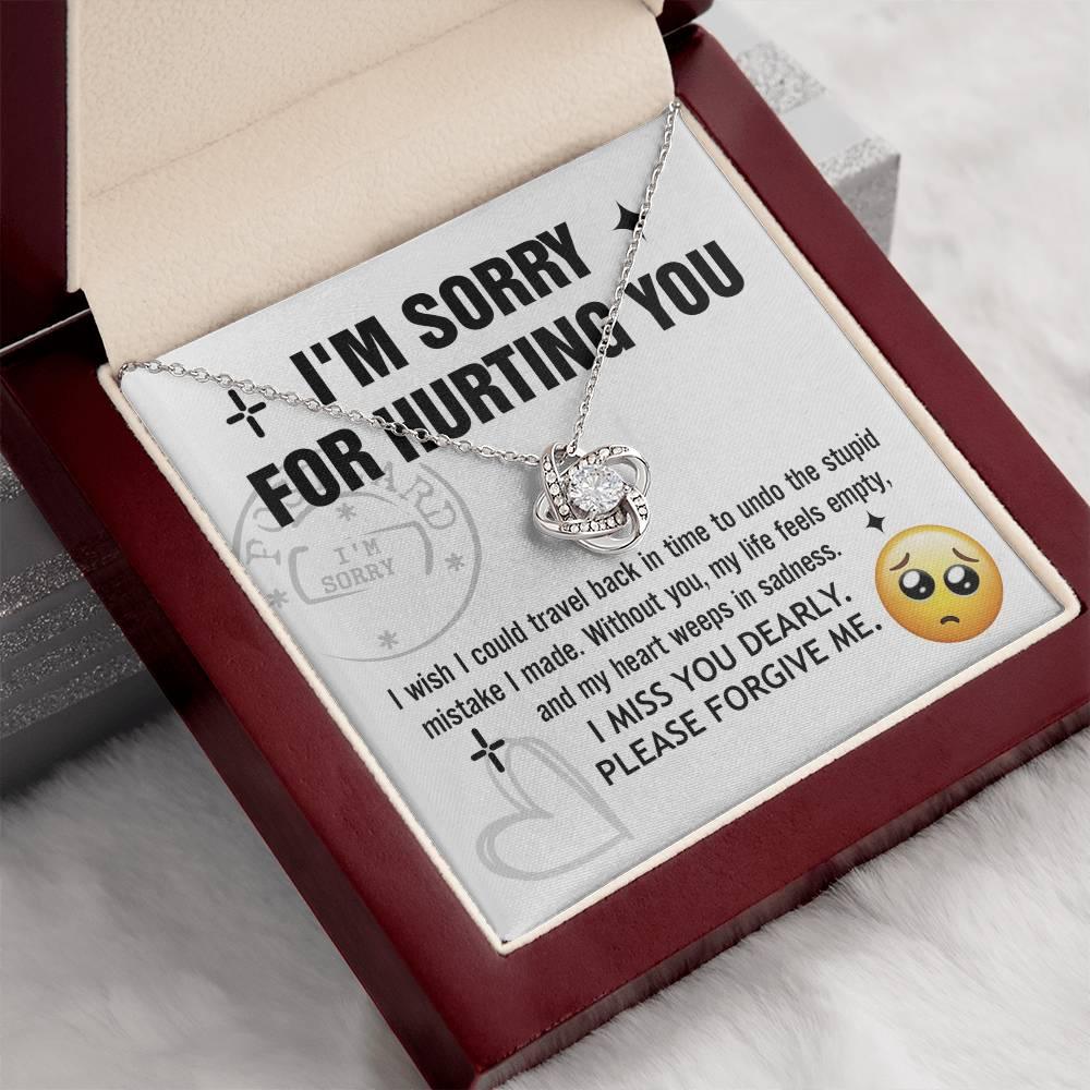 Apology Gift for Girlfriend, Wife, Soulmate - Sorry, Travel Back - Love Knot Pendant Necklace - Mallard Moon Gift Shop