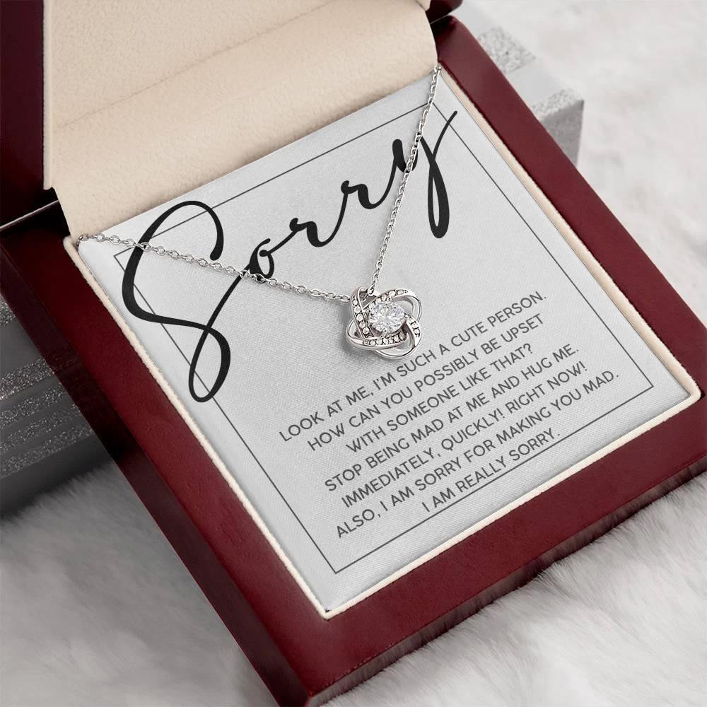 Apology Gift for Girlfriend, Wife, Soulmate - Sorry, Someone Like That - Love Knot Pendant Necklace