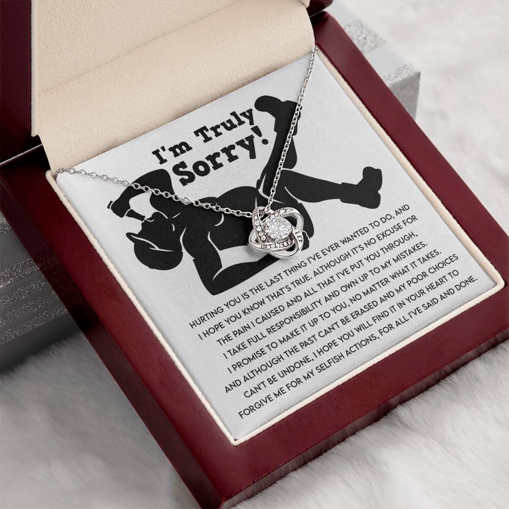 Apology Gift for Girlfriend, Wife, Soulmate - Sorry, Selfish Actions - Love Knot Pendant Necklace - Mallard Moon Gift Shop