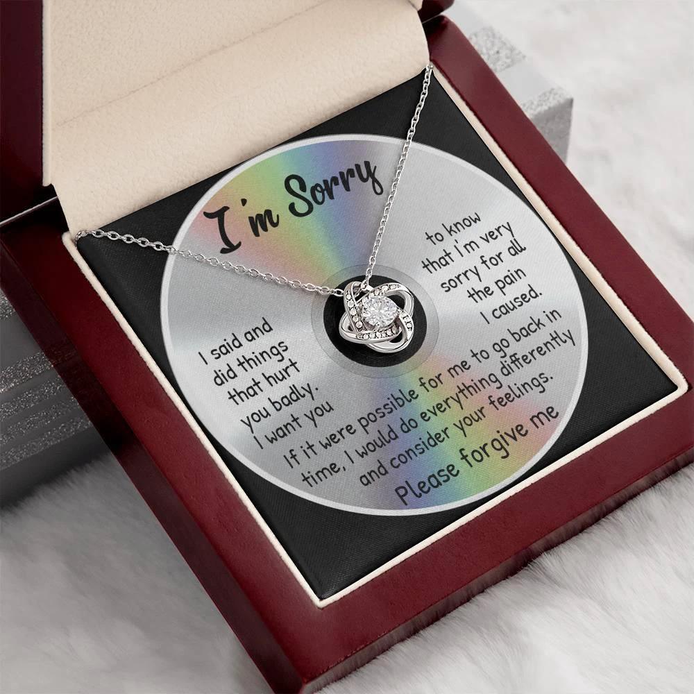 Apology Gift for Girlfriend, Wife, Soulmate - Sorry, Back In Time - Love Knot Pendant Necklace