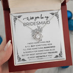 Will You Be My Bridesmaid? Love Knot Necklace with Heartfelt Proposal Card – Unique Bridal Party Gift Idea