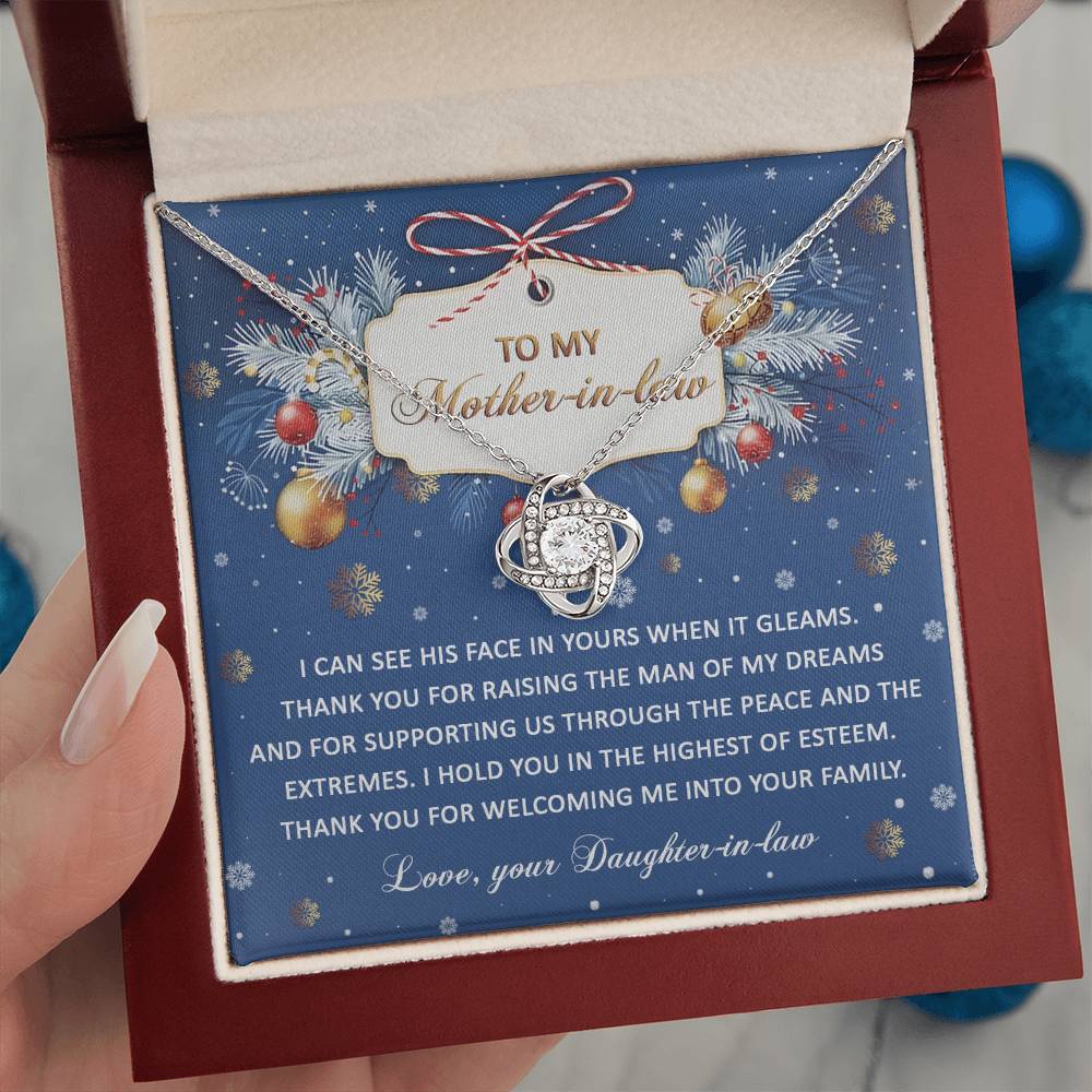 Gift for Mother-in-law - I Hold You - Love Knot Pendant Necklace - Mallard Moon Gift Shop