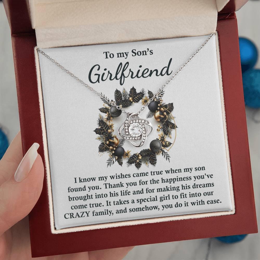 Gift for Son's Girlfriend - My Wishes Came True When He Found You - Love Knot Pendant Necklace - Mallard Moon Gift Shop