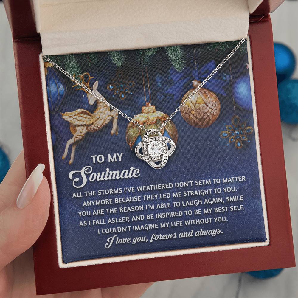 Gift for Soulmate - Straight To You - Love Knot Pendant Necklace - Mallard Moon Gift Shop