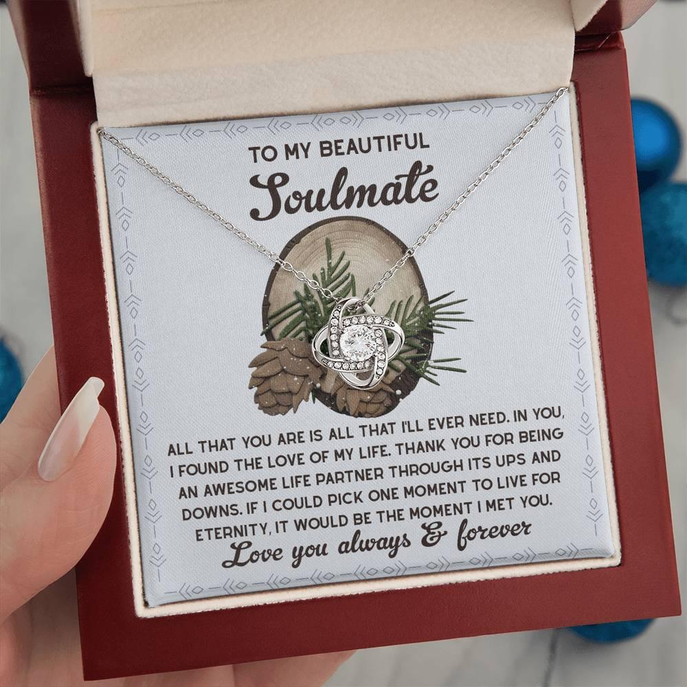 Gift for Soulmate - One Moment - Love Knot Pendant Necklace - Mallard Moon Gift Shop