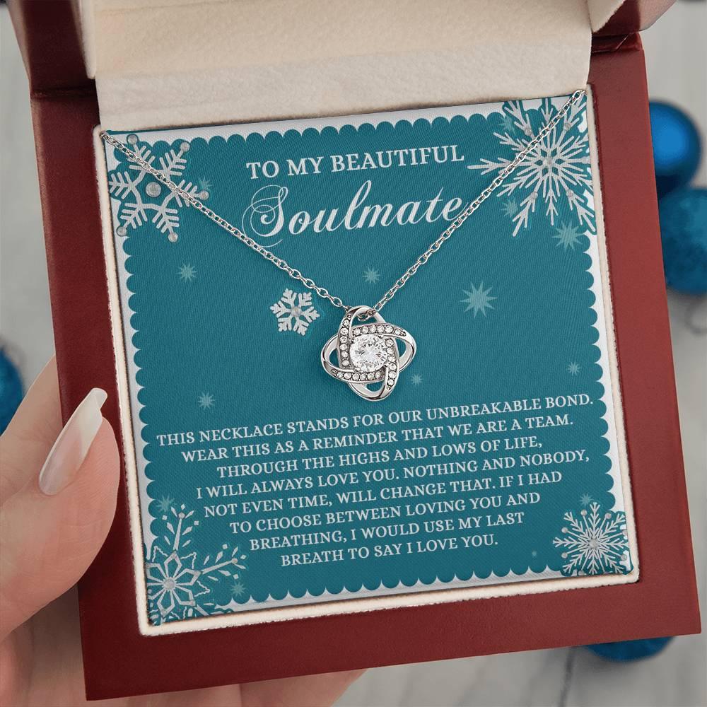 Gift for Soulmate - A Team - Love Knot Pendant Necklace - Mallard Moon Gift Shop