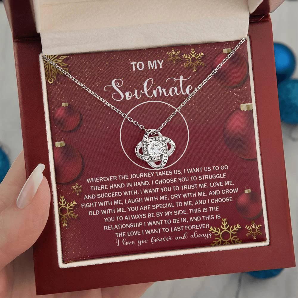Gift for Soulmate - Journey By My Side - Love Knot Pendant Necklace