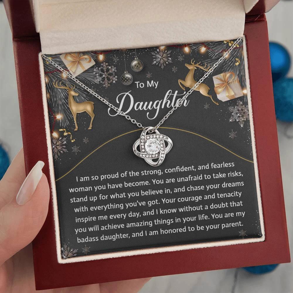 Gift for Daughter - Amazing Things - Love Knot Pendant Necklace Christmas Gifts