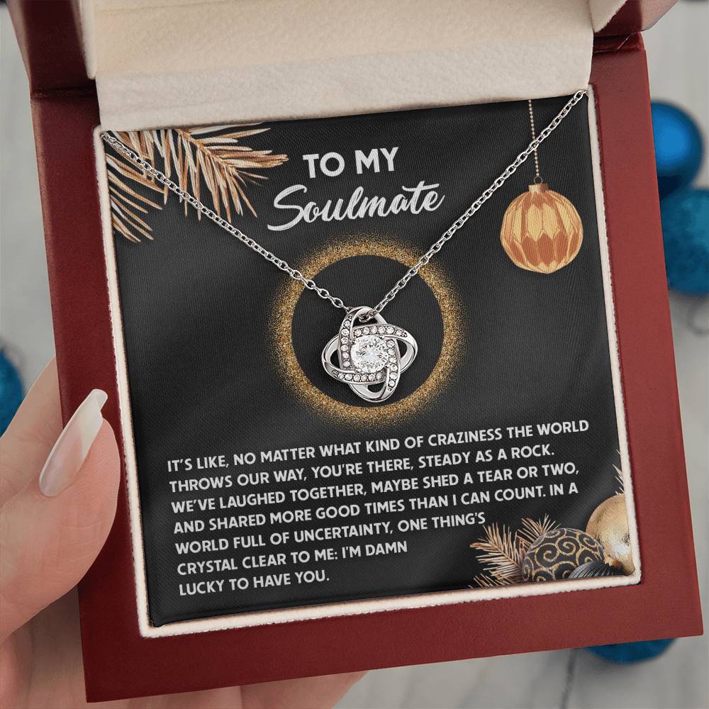 Gift for Soulmate - I Can Count - Love Knot Pendant Necklace - Mallard Moon Gift Shop