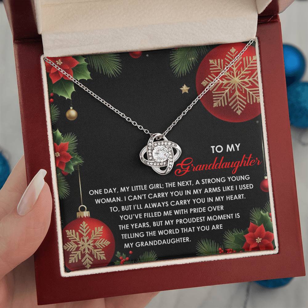 Gift for Granddaughter - Proudest Moment - Love Knot Pendant Necklace - Mallard Moon Gift Shop
