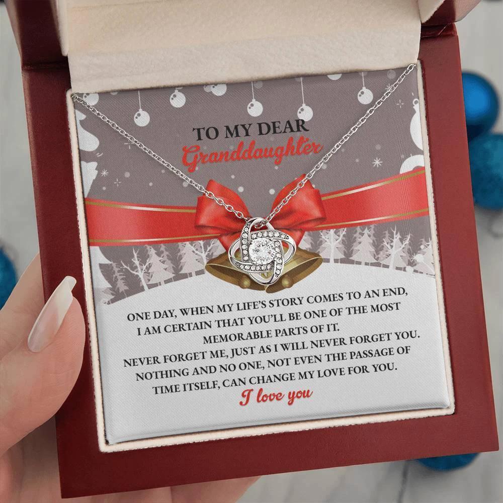 Gift for Granddaughter - Most Memorable Parts of My Life Story - Love Knot Pendant Necklace