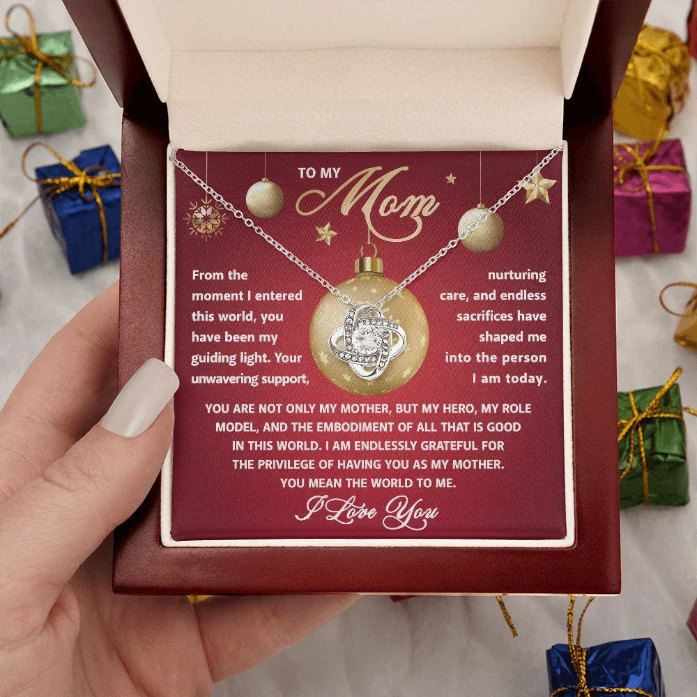Gift for Mom - My Guiding Light - Love Knot Necklace