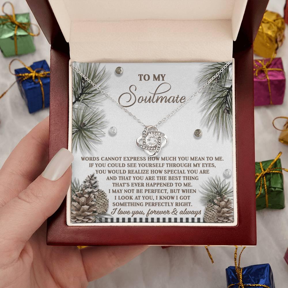 Gift for Soulmate - Perfectly Right - Love Knot Pendant Necklace - Mallard Moon Gift Shop
