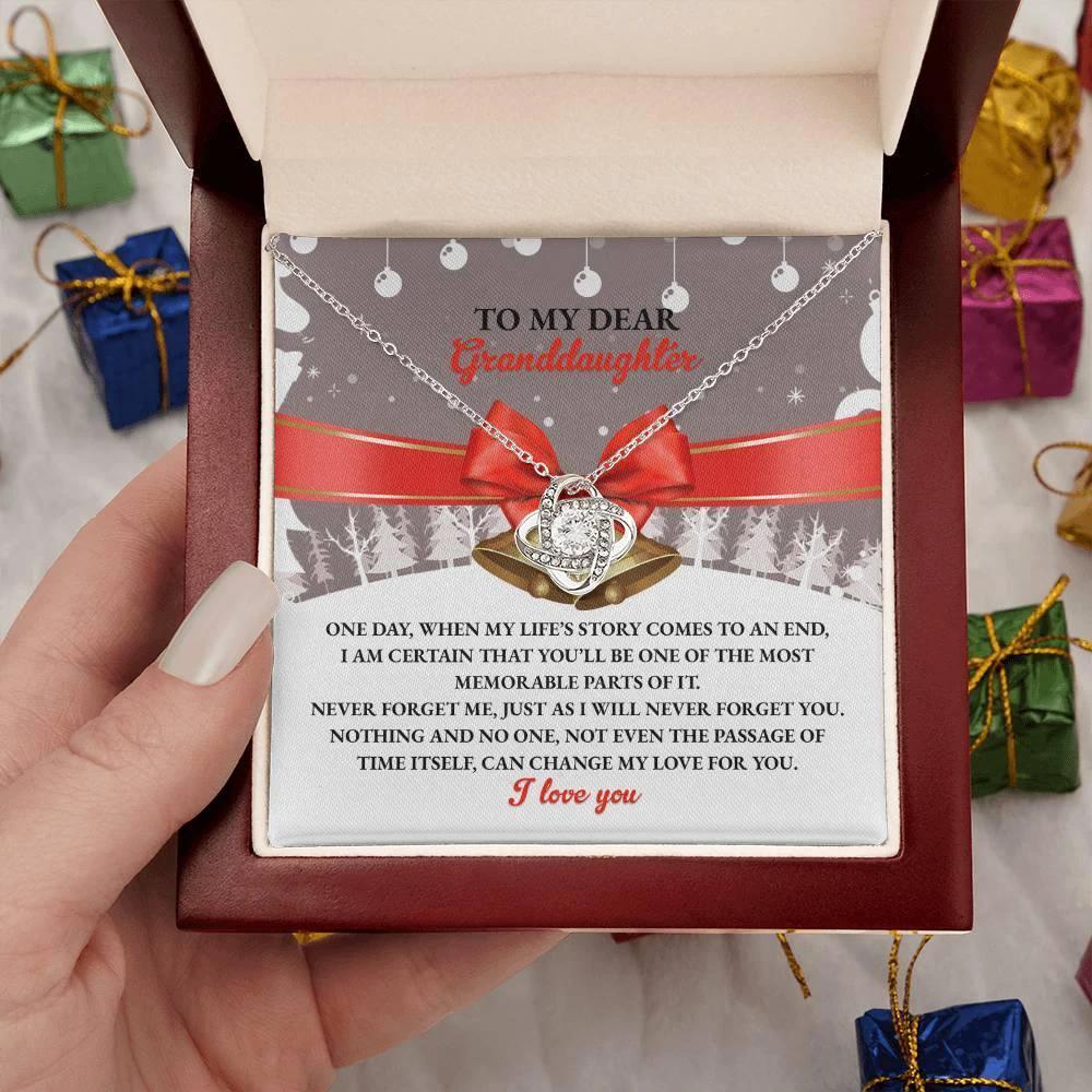 Gift for Granddaughter - Most Memorable Parts of My Life Story - Love Knot Pendant Necklace