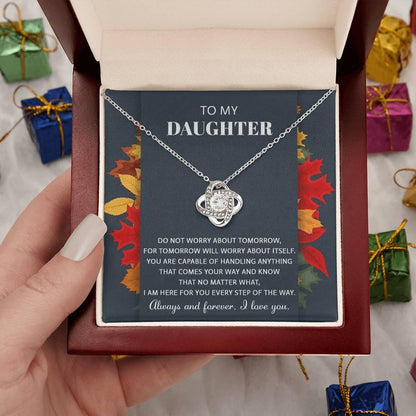 Daughter - Comes Your Way - Love Knot Pendant Necklace - Mallard Moon Gift Shop