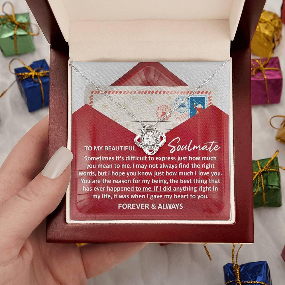 Gift for Soulmate - Right Words - Love Knot Pendant Necklace - Mallard Moon Gift Shop