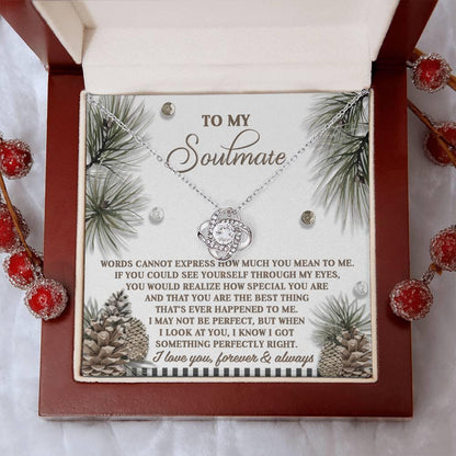 Gift for Soulmate - Perfectly Right - Love Knot Pendant Necklace - Mallard Moon Gift Shop