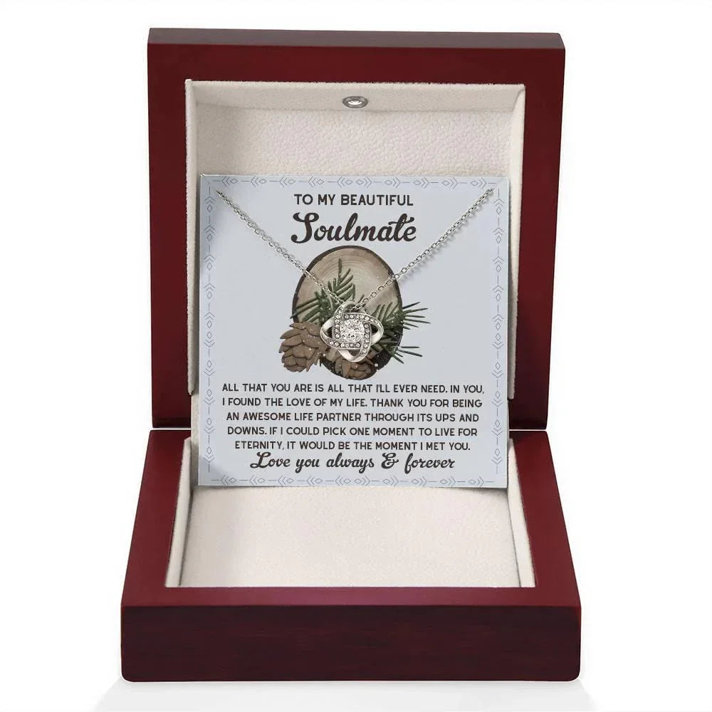Gift for Soulmate - One Moment - Love Knot Pendant Necklace