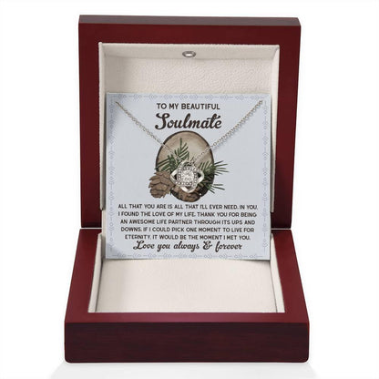 Gift for Soulmate - One Moment - Love Knot Pendant Necklace - Mallard Moon Gift Shop