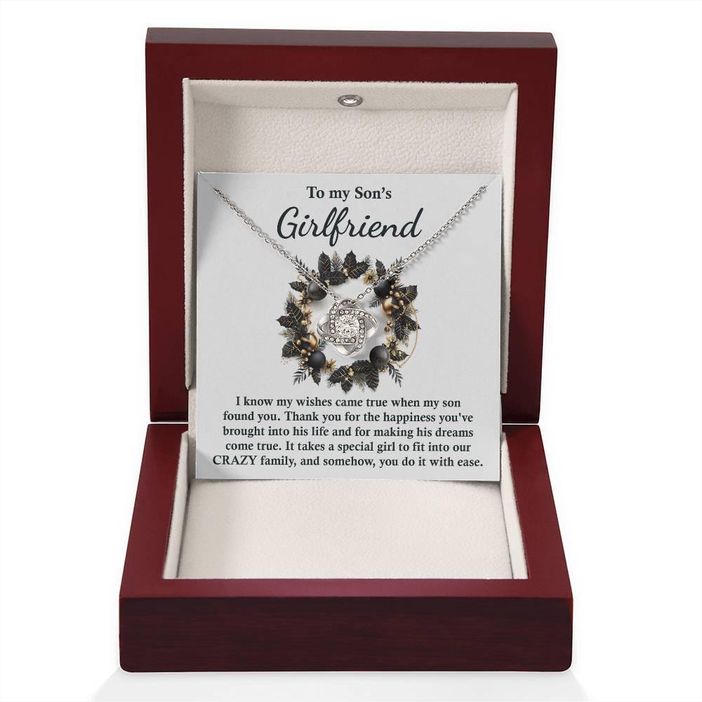 Gift for Son's Girlfriend - My Wishes Came True When He Found You - Love Knot Pendant Necklace - Mallard Moon Gift Shop