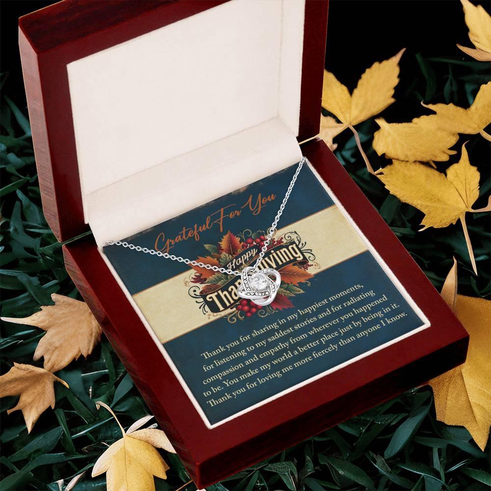 Gift for Thanksgiving - Happiest Moments - Love Knot Pendant Necklace - Mallard Moon Gift Shop