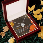 Thanksgiving Gift for Her – “How Lucky I Am” Love Knot Necklace with Message Card | Heartfelt Gratitude Gift for Mom, Wife, or Friend