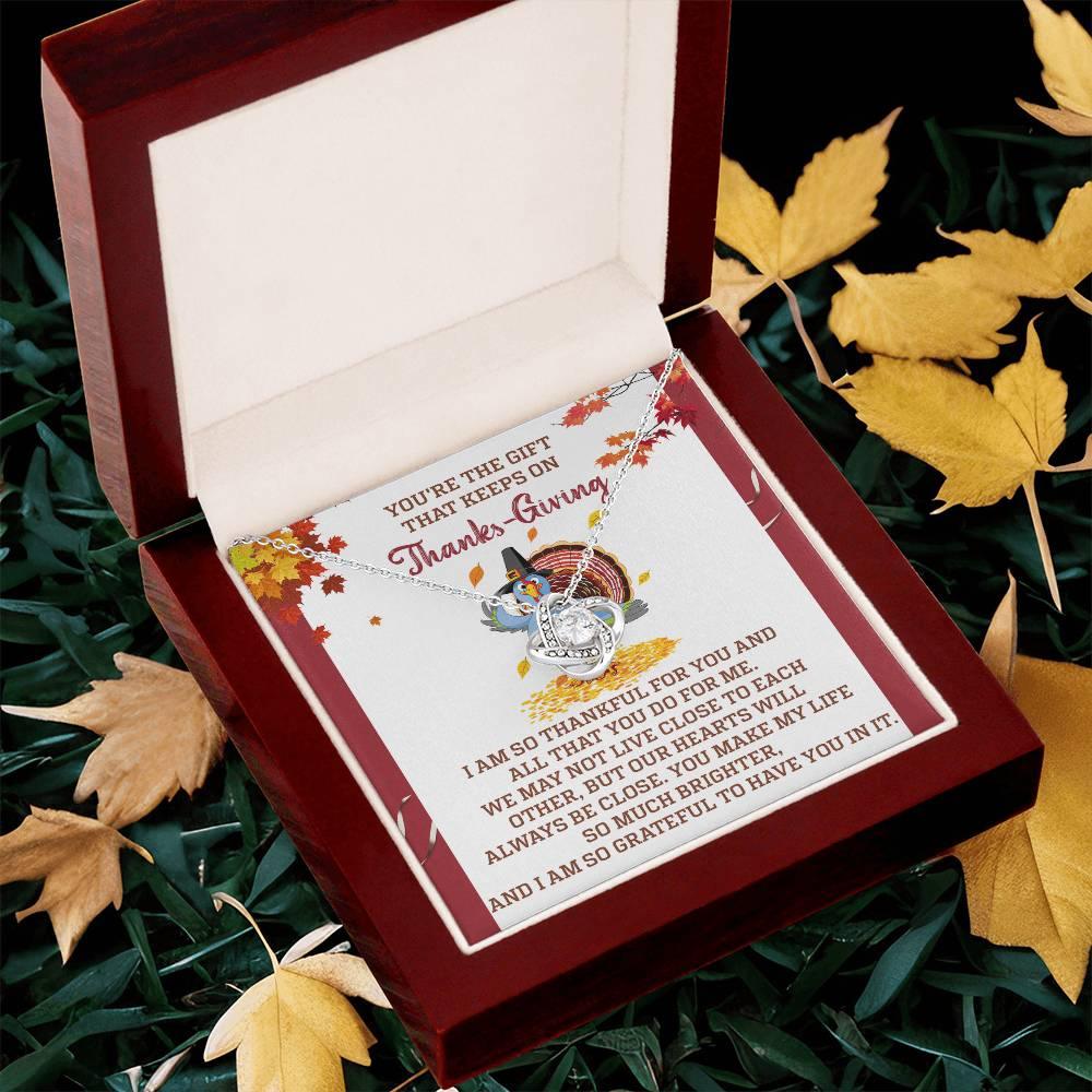 Gift for Thanksgiving - Always Be Close - Love Knot Pendant Necklace - Mallard Moon Gift Shop