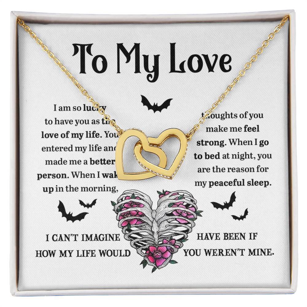 Soulmate - Better Person Halloween Interlocking Hearts Necklace - Mallard Moon Gift Shop