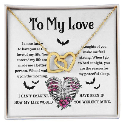 Soulmate - Better Person Halloween Interlocking Hearts Necklace - Mallard Moon Gift Shop