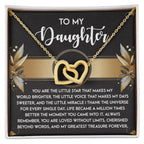 To My Daughter - My Greatest Treasure Interlocking Hearts Necklace Birthday, Graduation, Christmas Gift