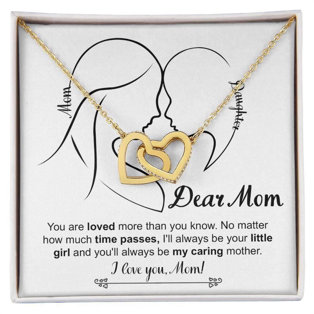 Gift for Mom I will always be your Little Girl Interlocking Hearts Necklace