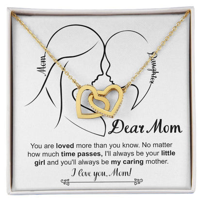 Gift for Mom I will always be your Little Girl Interlocking Hearts Necklace - Mallard Moon Gift Shop