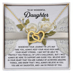 To My Wonderful Daughter - Interlocking Hearts Necklace – Inspirational Gift for Strength & Confidence