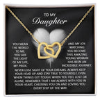 To My Daughter – A Gift of Love, Pride & Encouragement- Interlocking Hearts Necklace