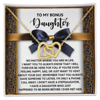 Bonus Daughter Heartfelt Gift Interlocking Hearts Necklace - I'm Only a Phone Call Away