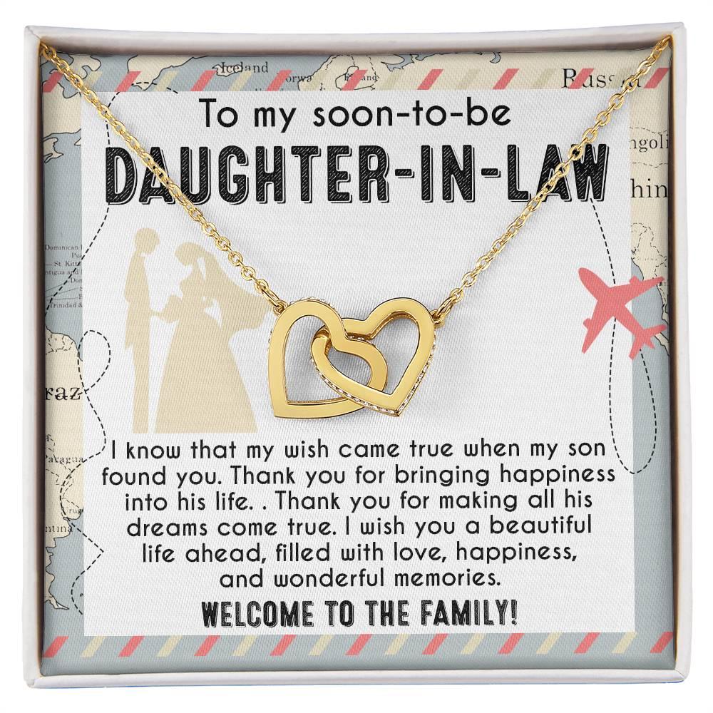 To My Soon-to-be Daughter-in-law Welcome to the Family Wedding Gift Hearts Pendant Necklace - Mallard Moon Gift Shop