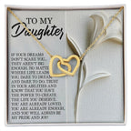 To My Daughter - Dare to Dream - Interlocking Hearts Necklace – Inspirational Gift for Strength & Ambition